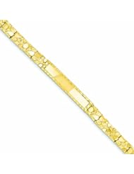 14K Gold 7mm Nugget ID Bracelet 8 Inches