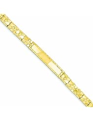 14K Gold 7mm Nugget ID Bracelet 7 Inches
