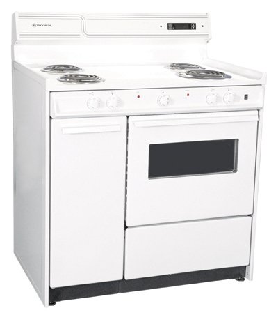 Summit Refrigeration WEM430KW - Deluxe Coil Element Electric Range, Broiler in Oven, White, 220 V