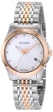Gucci Women`s YA126514 Gucci timeless Steel and Pink PVD White Dial Watch