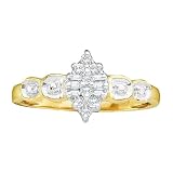 10K Yellow Gold 0.15 ct. Round and Baguette Cut Diamond Cluster Ring 415mRYOaObL. SL160 10K Yellow Gold 0.15 ct. Round and Baguette Cut Diamond Cluster Ring