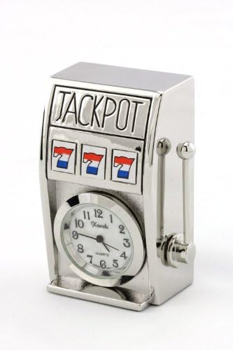 Trendy Fashion Jewelry Slot Machine Clock By Fashion Destination | (Silver)