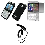 EMPIRE Black Silicone Skin Case Cover + Screen Protector + Car Charger (CLA ....