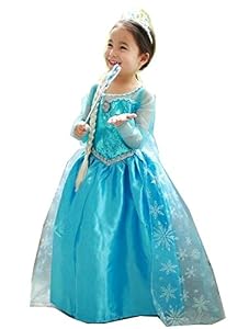 Princess Inspired Girls Costume Dress - Princess Costume with Bracelet for Mom (8-10 Years (With Bracelet for Mom)