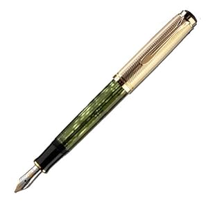 Pelikan 450 Green Tortoise Fountain Pen w  Extra Fine Nib