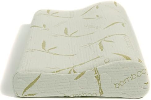 HIO Sleep Memory Foam Contour Neck Pillow for Sleeping, White Washable Cover, Standard Size, 1-Pack