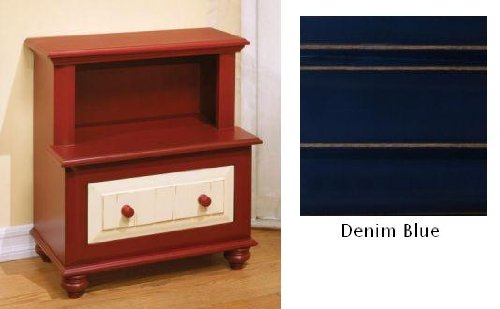 Alligator Enterprises 16302TDB Treasures Night Stand in Denim Blue Alligator Enterprises 16302TDB Treasures Night Stand in Denim Blue