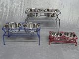 A Leg Up Wrought Iron Dog Feeder-COOL BLUE-Medium