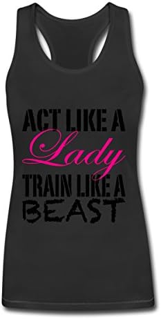 Ehowkj Women Contton Graphic Act Like A Lady Tank Top Black XL
