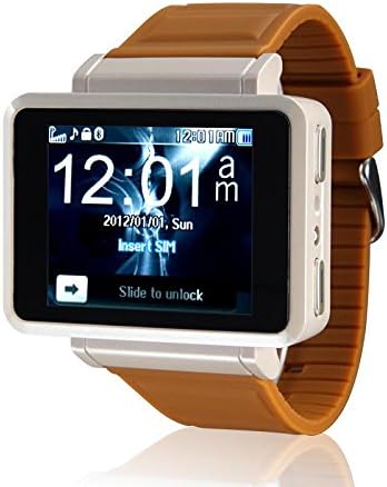 Allnice® K2 Unlocked Phone Watch Smartmatch Bluetooth Smart Watch Wristwatch Phone Mate 1.8" Touch Screen Support GPRS/FM/MP4/Video with Sim Card Slot/ Camera for iPhone 4/4S/5/5S/5C Samsung Galaxy S3 S4 S5 Note 2 Note 3 Note 4 HTC Blackberry LG Sony Nokia Huawei and other Android Smartphones (Brown)