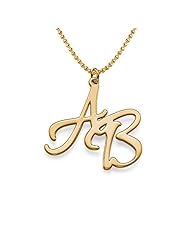 18k Gold Plated Sterling Silver Two Initial Necklace - Custom Made with 2 Initial!