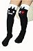 Girl's Funny Cat's Face Knee High Socks Black
