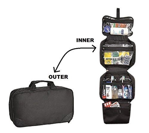 Crafts man toiletry kit/folding toiletry kit bag-four layer black…