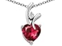 1.95 cttw 925 Sterling Silver 14K Gold Plated Lab Created Heart Shaped Ruby Pendant