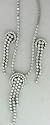 18k White Gold Earring and Necklace Set Designed and Manufactured in Italy TTW 4.7K G/V.V.S Diamonds