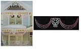 6' Red Swags & Green Wreath Christmas Sculpture With 105 Lights #ES68-040