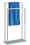 Zoom Produkt-Bild: Wenko 17775100 Handtuch- und Kleiderst&auml;nder Style - stufenf&ouml;rmig, 2 Stangen, Glasfu&szlig;, Chrom, 46 x 82 x 20 cm
