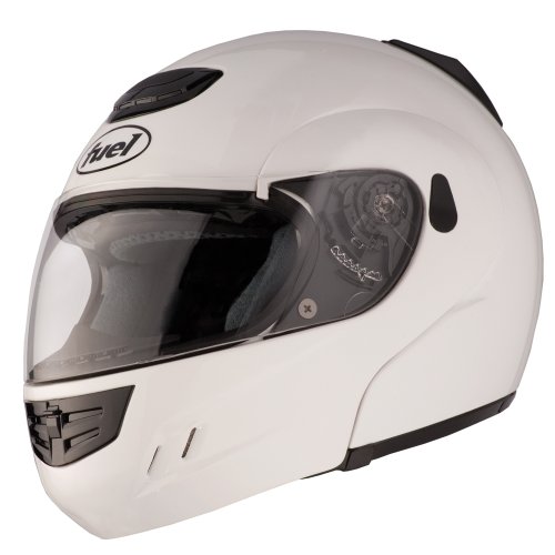 Fuel Gloss White Large Triple Vented Modular Full Face Helmet