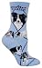 Border Collie Light Blue Cotton Puppy Dog Breed Animal Adult Socks 9-11