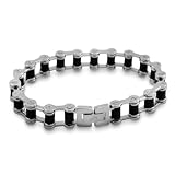 Black Bike Chain Mens Steel Bracelet