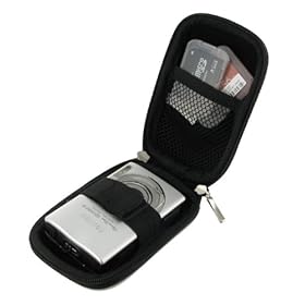 Nylon Hard Shell Carrying Case (Black) for Creative Labs Vado HD Pocket Video Camcorder Black