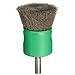 Weiler 0.006" Wire Size, 1" Diameter, 302 Stainless Steel Bristles, Coated Cup, Stem-Mounted Crimped Wire End Brush