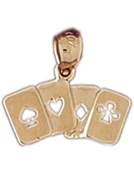 Dazzlers Solid 14k Gold Aces Charm Pendant Available in three colors from jewelsberry (weights: 1 grams only)