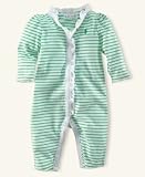 Ralph Lauren Baby Girl Striped Cotton Jersey Coverall