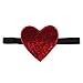 Red Sequin Valentine Heart Elastic Headband