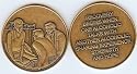Recovery Begins When One Alcoholic Talks With Another Alcoholic Sharing Experience, Strength and Hope - MAN ON THE BED - Bronze Token Coin Medallion