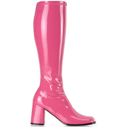 Adult Hot Pink Go Go Girl Boots (Size: 8)