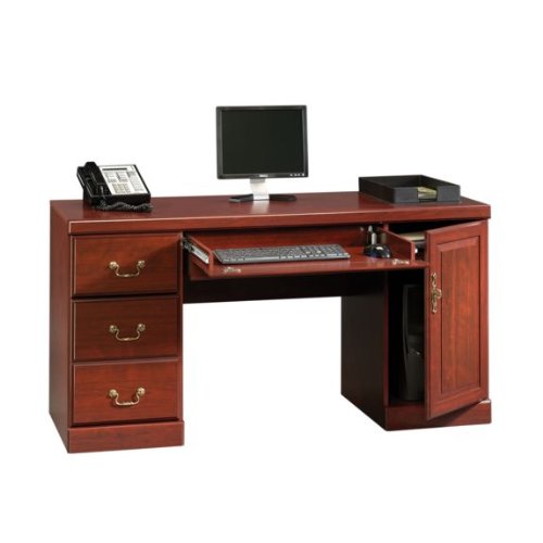 Classic Cherry Finish Computer Desk Credenza