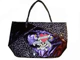 Women's Large Ed Hardy "Love Kills Slowly" Handbag (Purple/Black/ With A Skull)