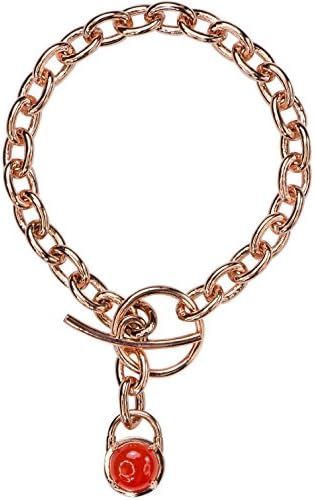 Stylish Copper Bracelet. Selene 8" Women's Copper Chain with Large Natural Carnelian Gemstone - Natural Copper Healing