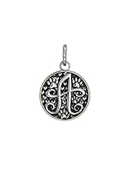 T - Small Solid 925 Sterling Silver with Black Finish Szira Collection Paw and Hearts Monogram Initial T Charm, Pendant, Key Ring, for Dog, Cat or Person