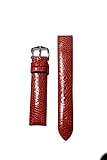 12mm Cognac Lizard Grain Watchband with Nubuck Lining and S/S Buckle