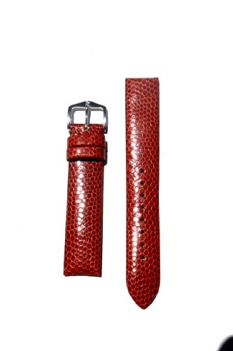 12mm Cognac Lizard Grain Watchband with Nubuck Lining and S/S Buckle