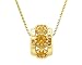 14K Yellow Gold StacK able Round Gemstone Roundel title=