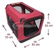 11443 Faltbare Tiertransportbox Maroon Rot Braun Außenmaße: ca. 70x52x52cm 2 seitliche Taschen, Öffnung oben + vorne, Platz sparend zu verstauen