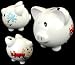 Large Piggy Bank with Raised Firetruck Design