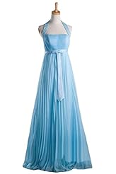 Junior Chiffon/Satin Halter Evening Dress/Prom Dress 