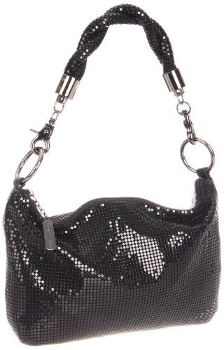 Whiting & Davis Mini Twisted 1-8862BK Hobo,Black,One Size