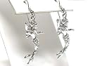 Beautiful Dancing Crystal Mermaid Charm Earrings Silver Tone