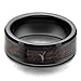 INBLUE Men's 8mm Ceramic Ring Black Brown Hunting Camo Camouflage Comfort Fit Band Wedding