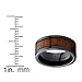 Men's Black Ceramic Flat Top Wedding Band Ring with Real Koa Wood Inlay, 9MM Comfort Fit, SZ 8.5