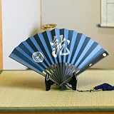 関兼常 鉄扇 上杉謙信 8寸鉄扇 家紋入り 藍 AC-117