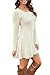 ChongXiao Women's Casual Crewneck Knitted Long Sleeve A Line Sweater Dress