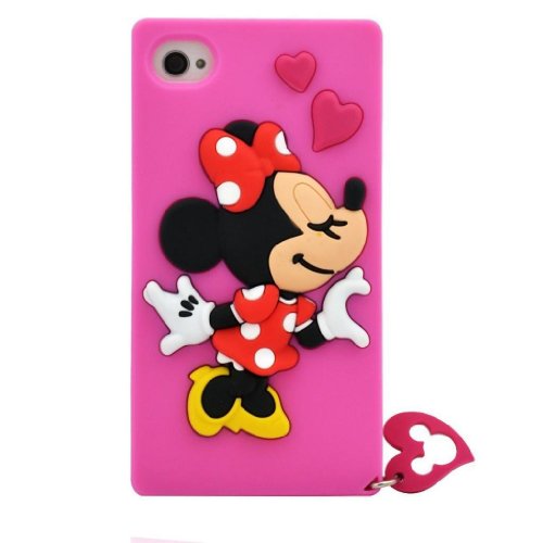 HELPYOU iphone 5 Cute Cartoon Disney Lovers Minnie Mouse Pattern Soft Silicone Case Protective Cover for Apple Iphone 5 5G 5S