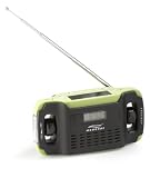 Aquabourne Wind up & Solar Radio AM/FM- Features: Clock, Torch, Alarm, Splashproof and MP3 or Phone Charging Function
