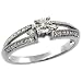 Sterling Silver Vintage Style 7-Stone Diamond Engagement Ring w/ 0.12 Carat Brilliant Cut Diamonds (Available in Sizes 5 to 10), size 7 Cheap